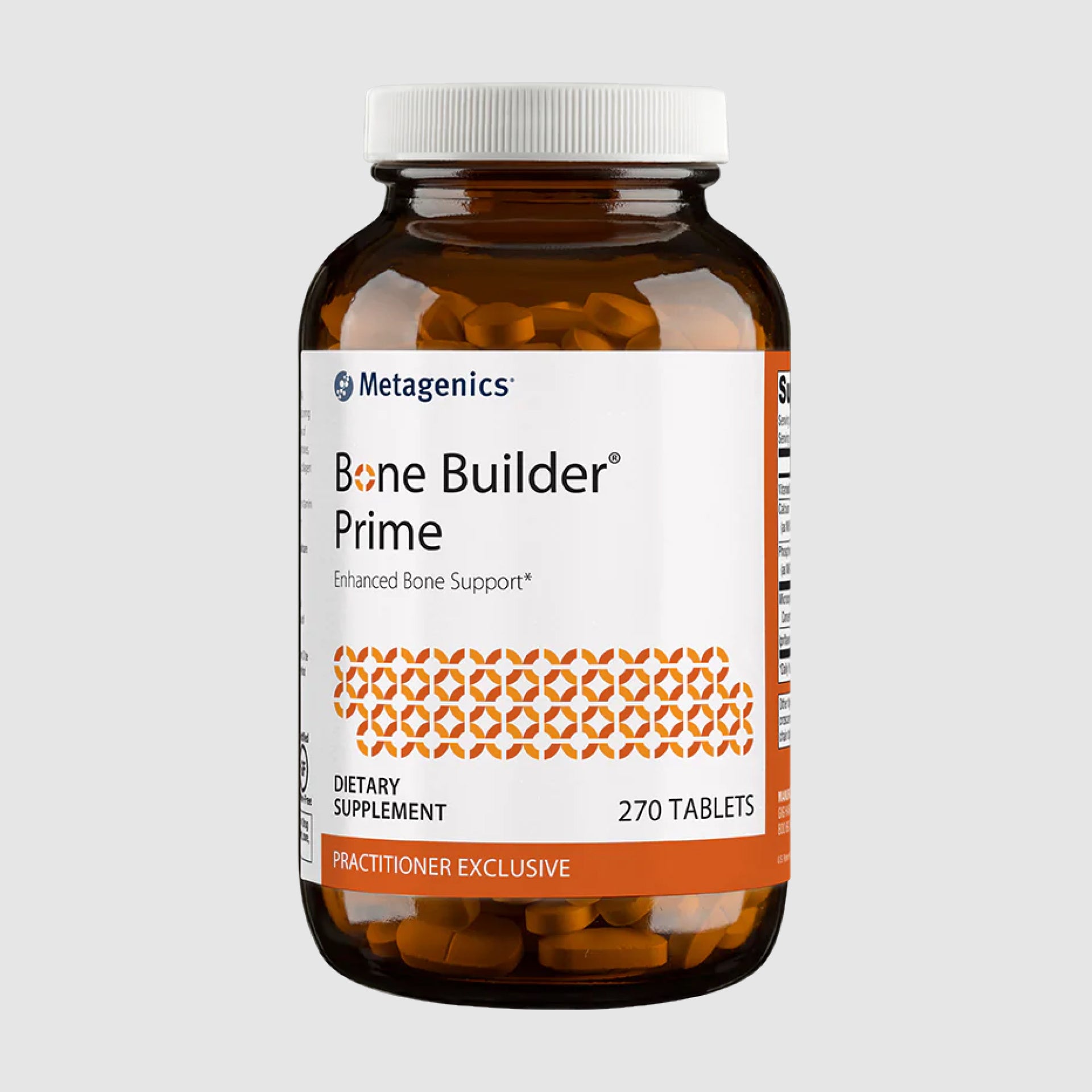 Bone Builder Prime supplement bottle containing 270 tablets for advanced bone density and mineral support.