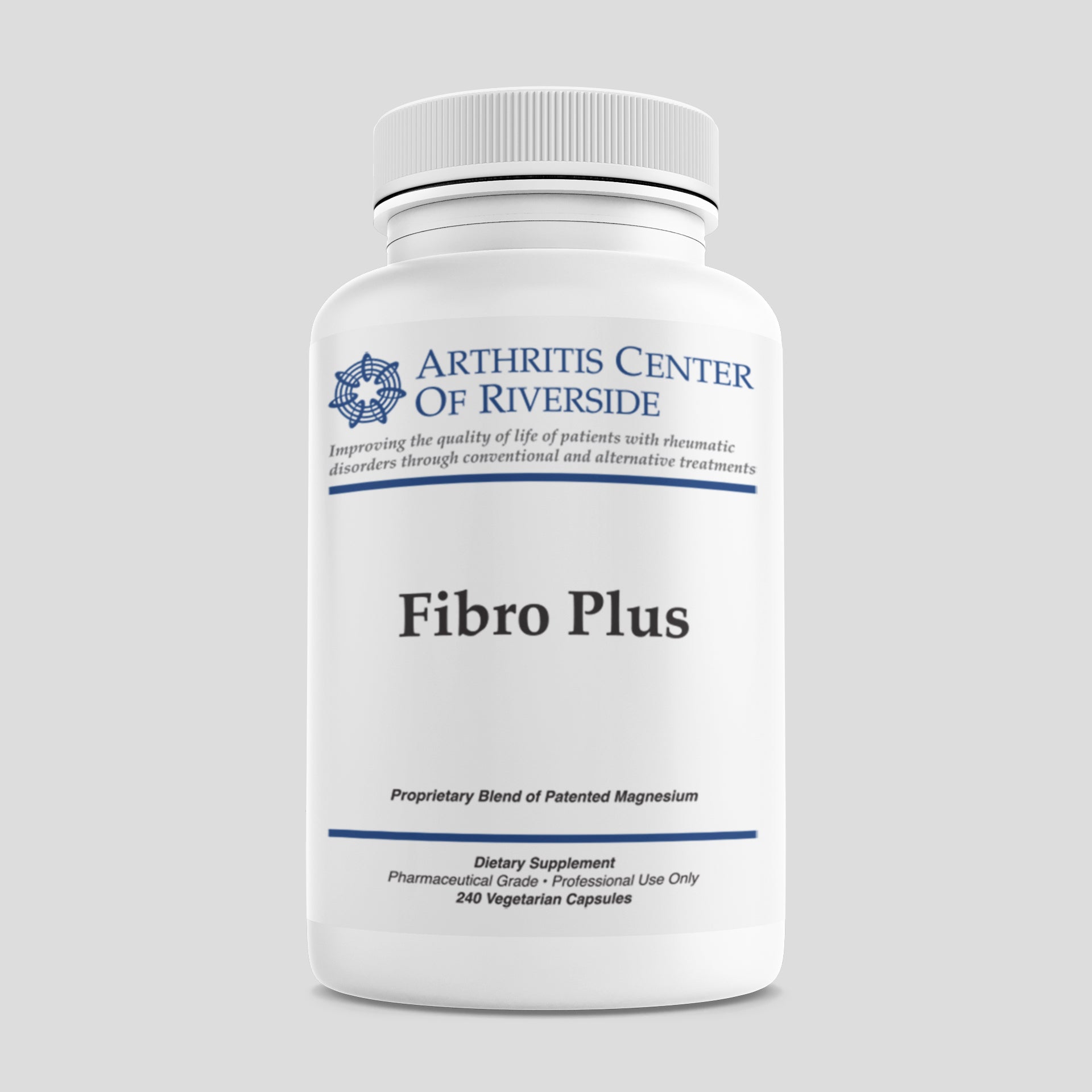 Fibro Plus supplement bottle containing 240 tablets for comprehensive muscle and energy support.