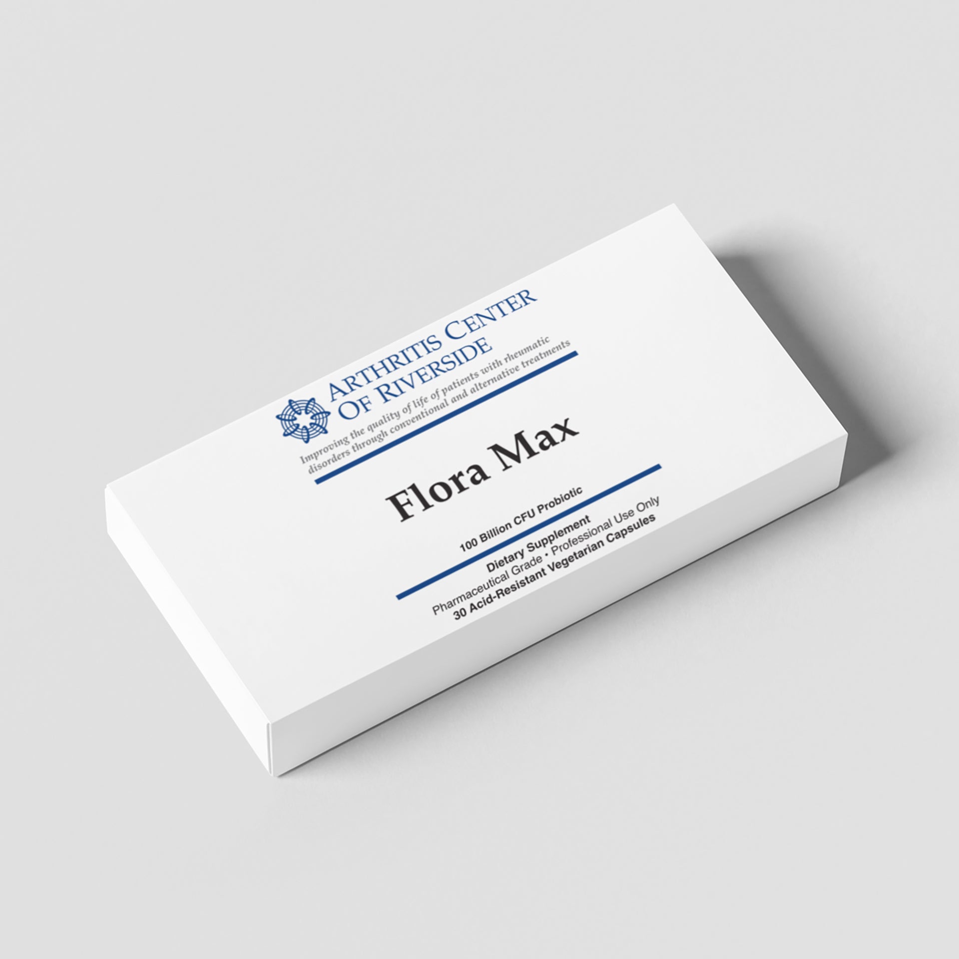 Flora Max supplement box containing 30 tablets for digestive health and gut balance.