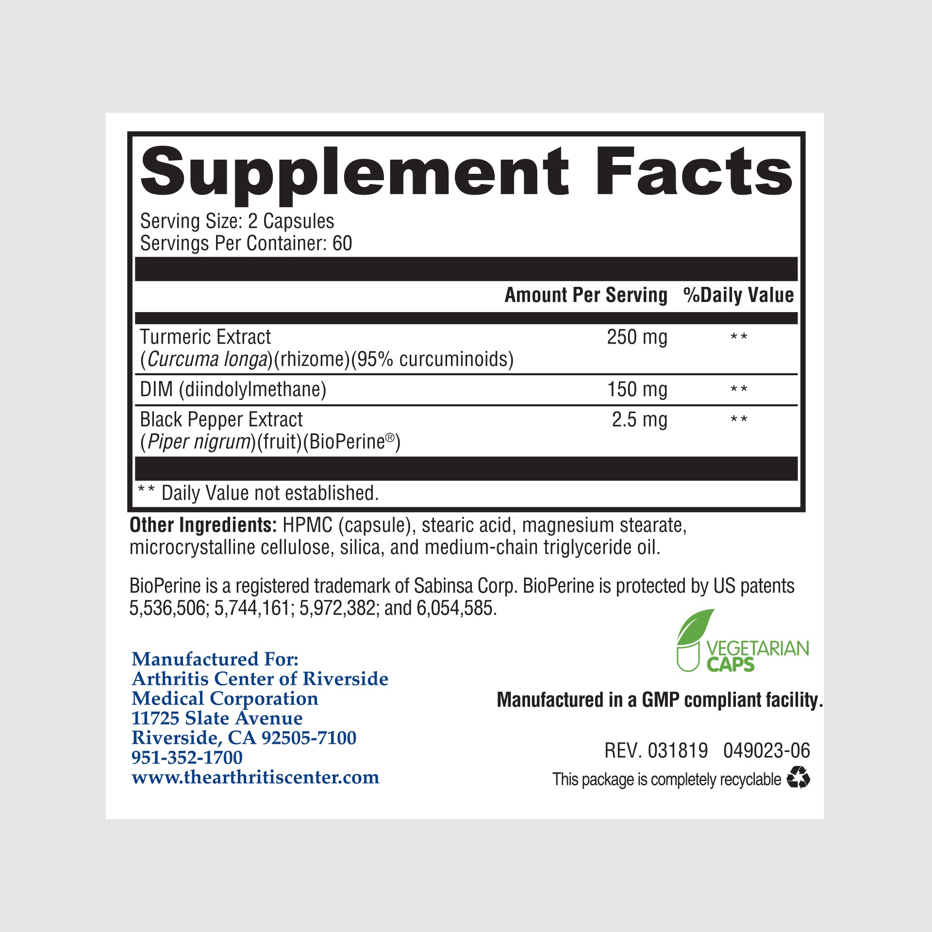 Supplement facts label for Hormone Protect, offering nutrients that support hormone regulation and detoxification.