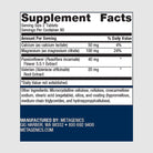 Supplement facts label for MyoCalm, highlighting ingredients for muscle relaxation and neuromuscular support.