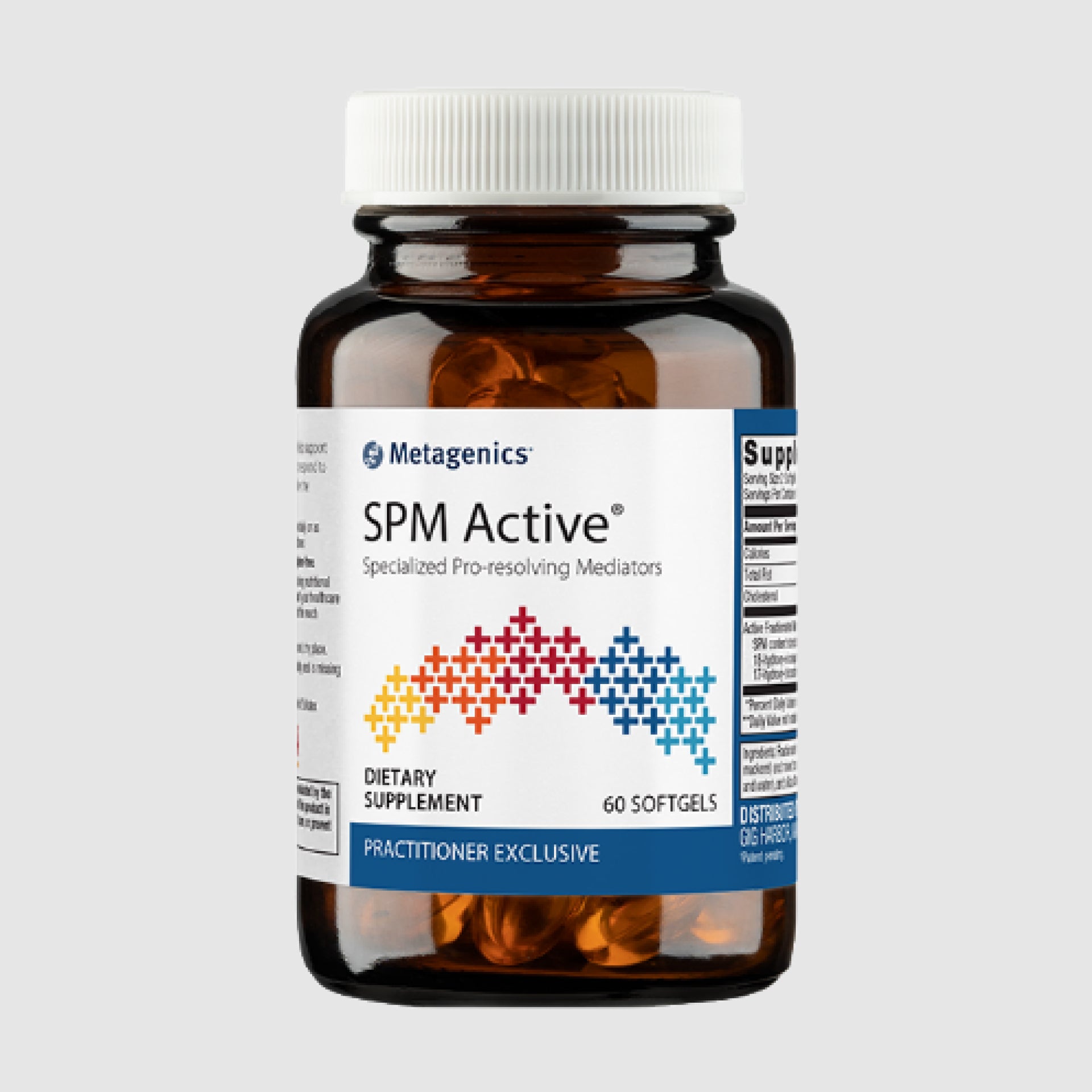 SPM Active supplement bottle, designed to support the body's natural inflammation resolution pathways.