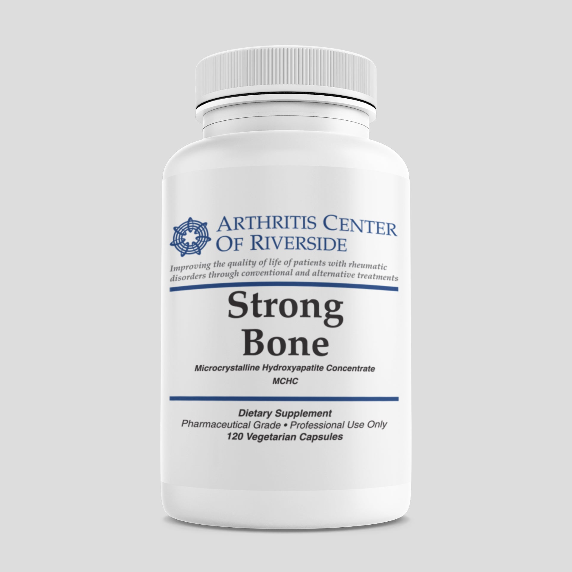 Strong Bone supplement bottle with 120 capsules, providing essential nutrients for bone density and strength.